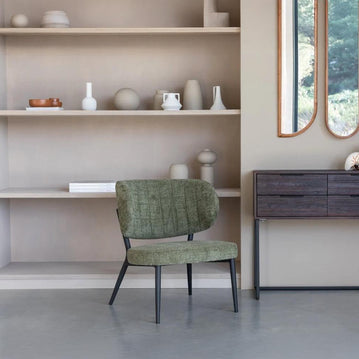 Loungefauteuil groen met zwart onderstel