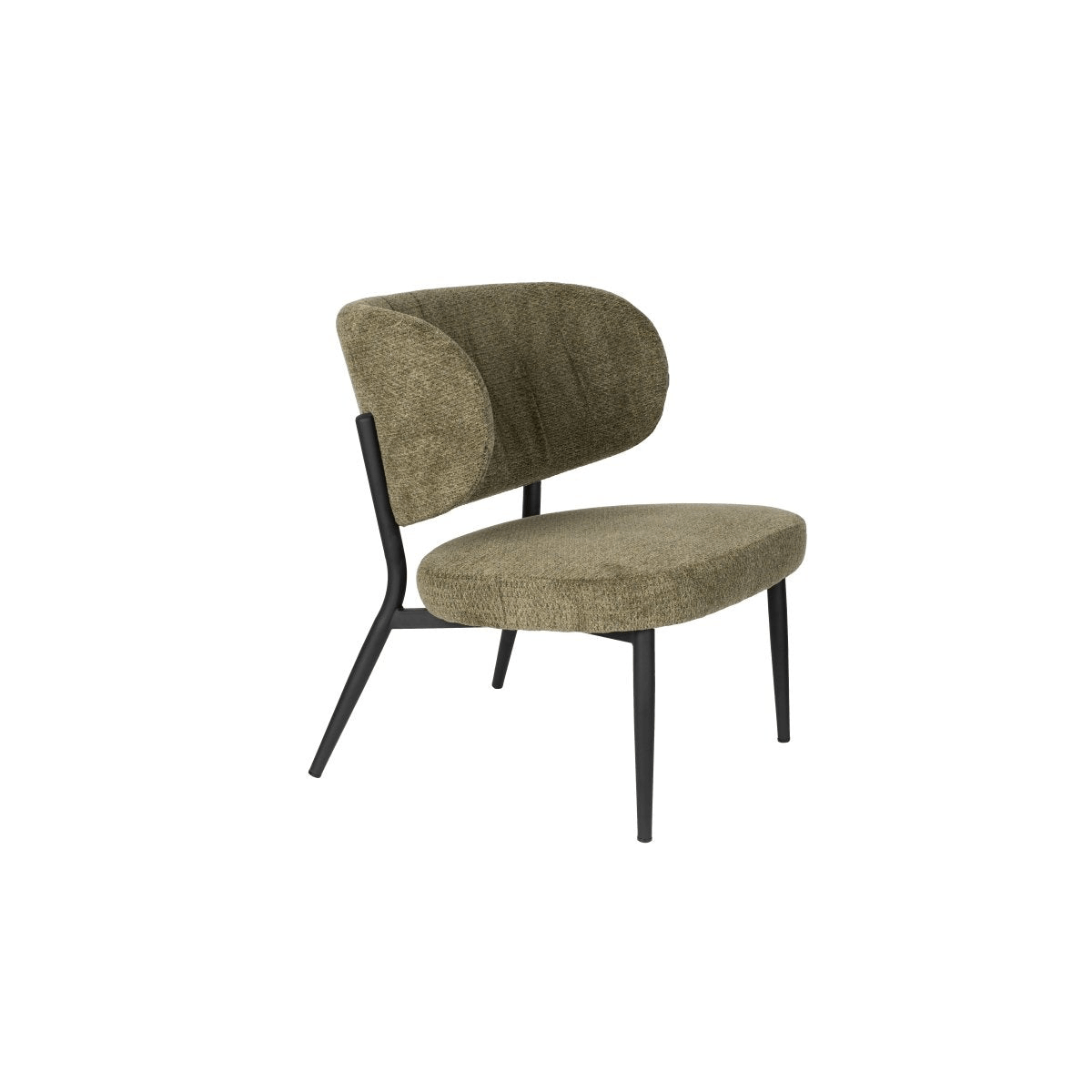 Loungefauteuil groen met zwart onderstel
