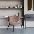 Loungefauteuil bruin met zwart onderstel