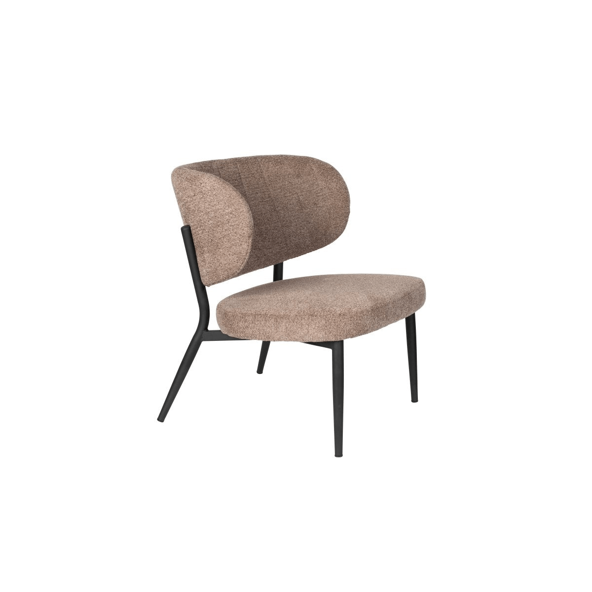 Loungefauteuil bruin met zwart onderstel