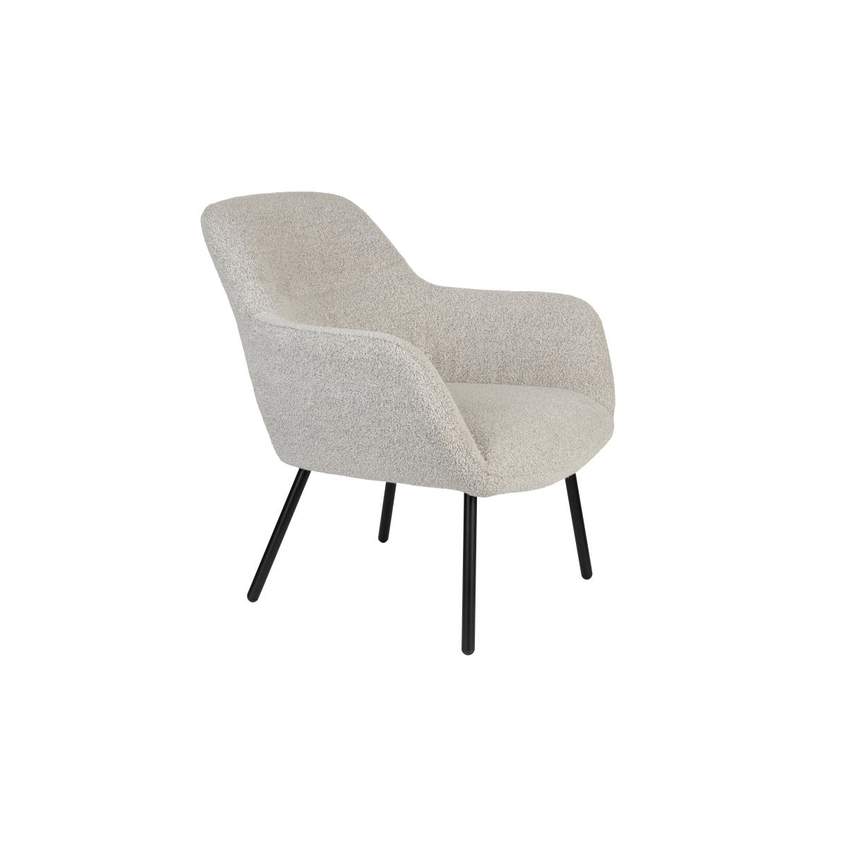 Loungefauteuil grijs met zwart onderstel