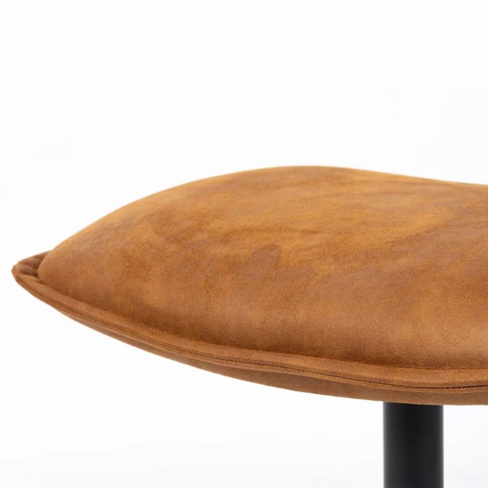 Hocker cognac met zwart onderstel