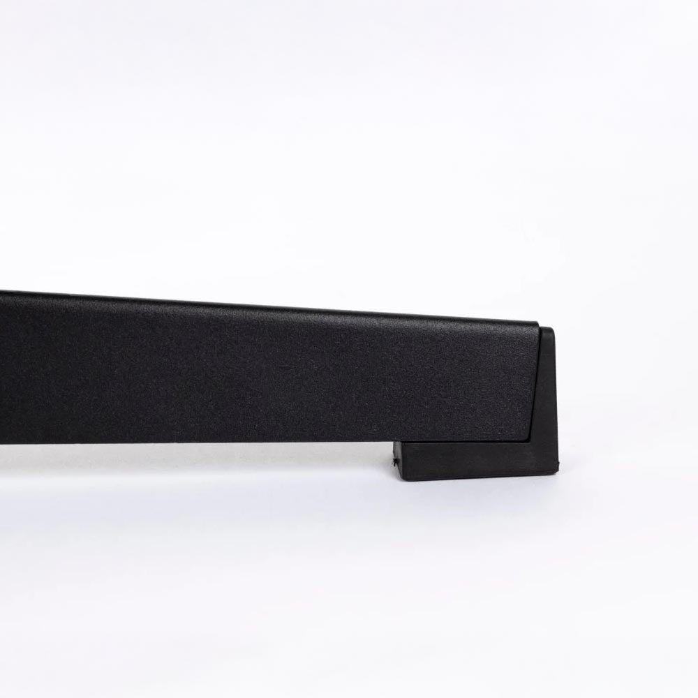 Hocker cognac met zwart onderstel