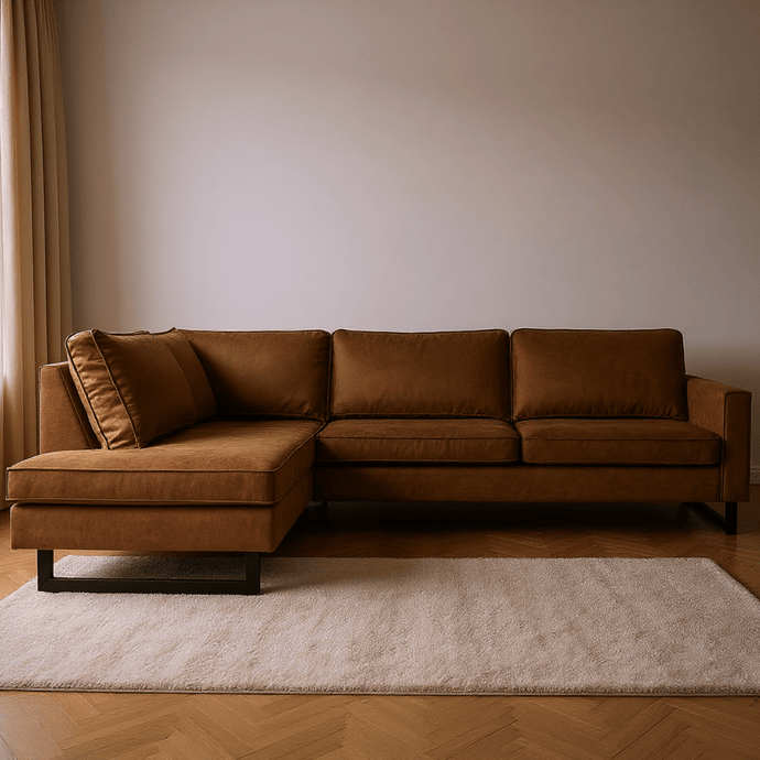 Hoekbank Twenty Five 4-zits Links Cognac Mahom