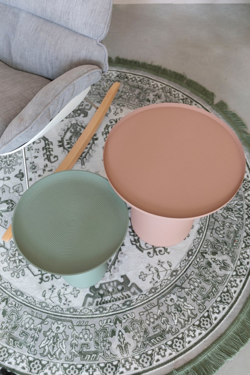 Bijzettafel roze groot rond