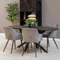 Mangohouten Eettafel Ovaal Black