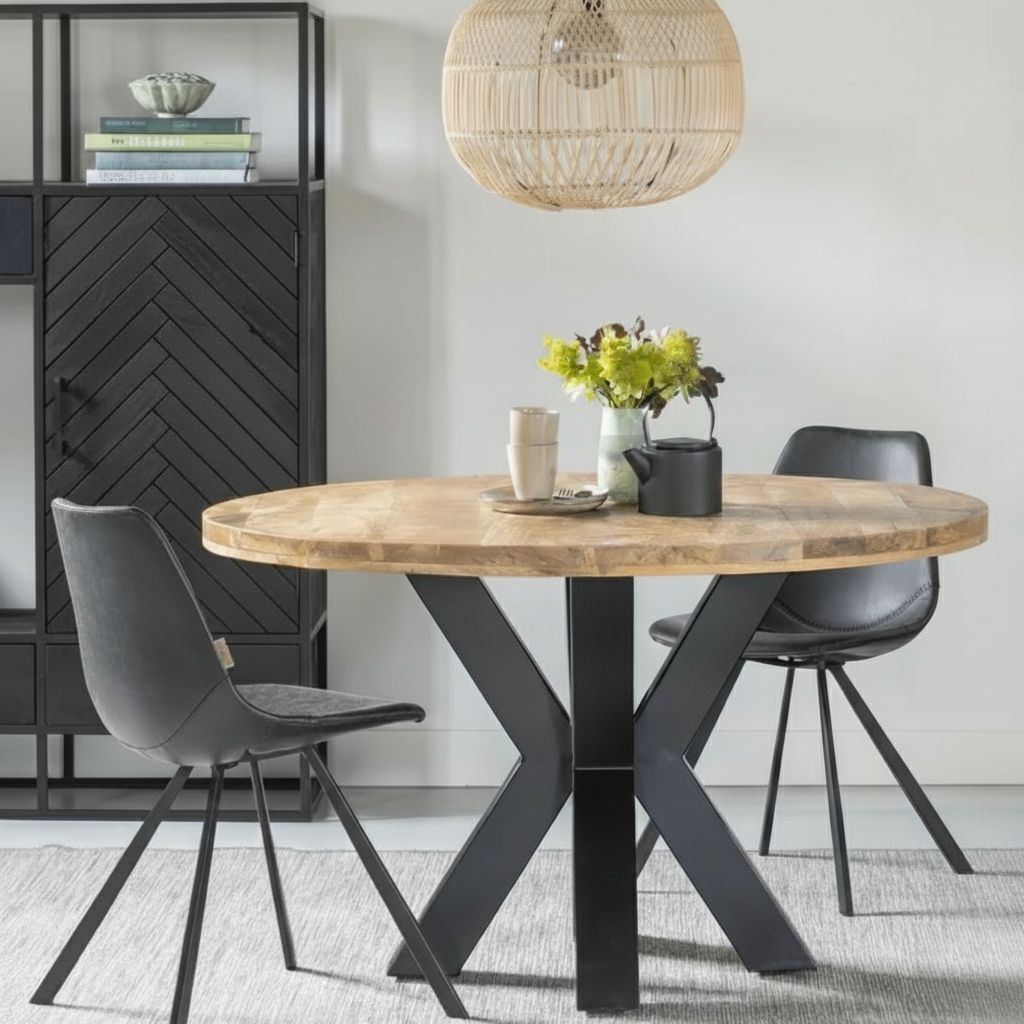 Mangohouten Eettafel Rond 110 cm