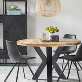 Mangohouten Eettafel Rond 120 cm
