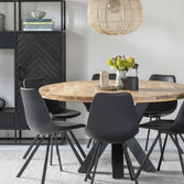 Ronde eettafel met stalen X-poot