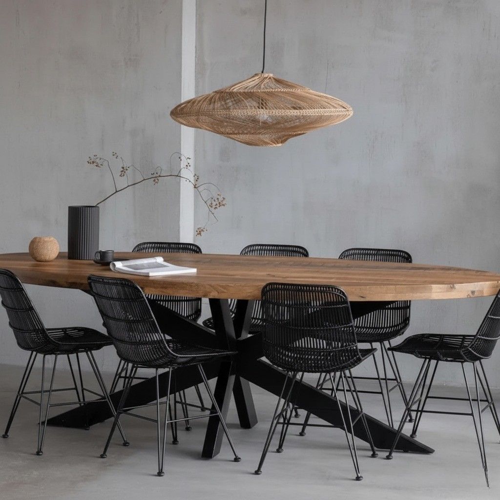 Mangohouten Eettafel Ovaal 240×110 cm