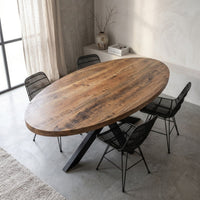 Mangohouten Eettafel Tulsa Ovaal 180×100 cm Mahom