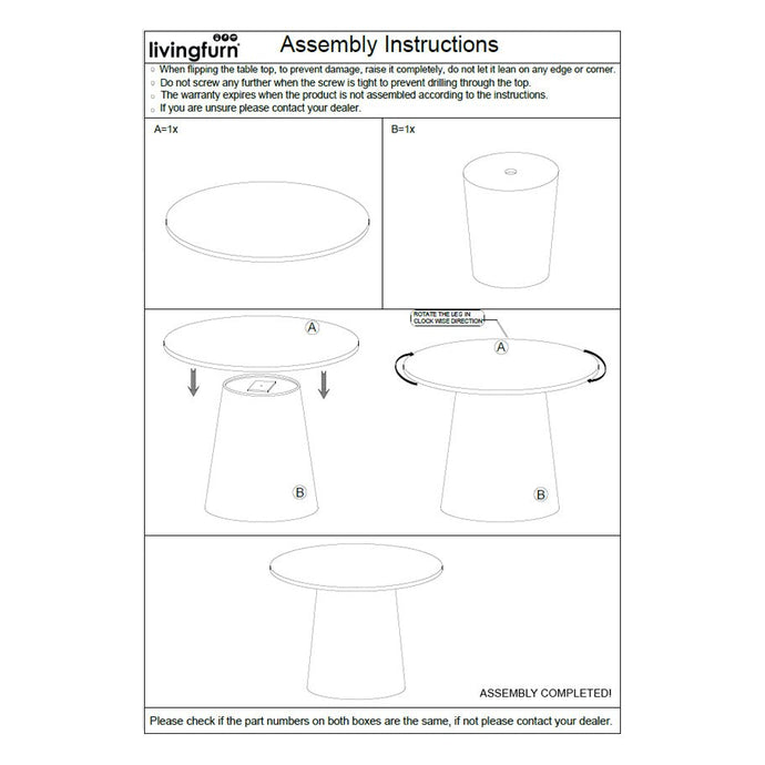 Eetkamertafel Bottecino Rond 130 cm