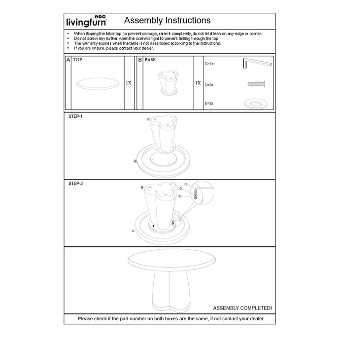 Eettafel Brix Clubs Sandy 130 cm