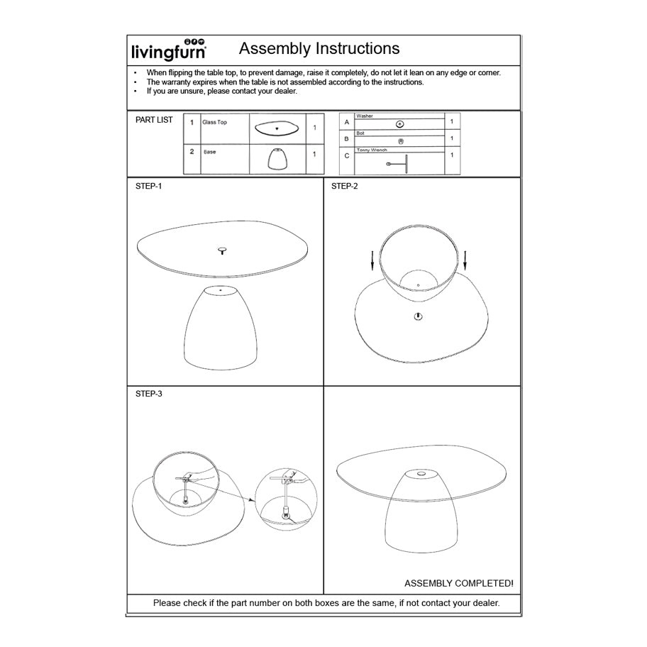 Salontafel glas 86cm