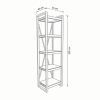 Mangohouten Boekenkast Britt 55 cm Mahom