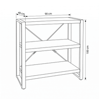 Mangohouten Boekenkast Britt 90 cm Mahom