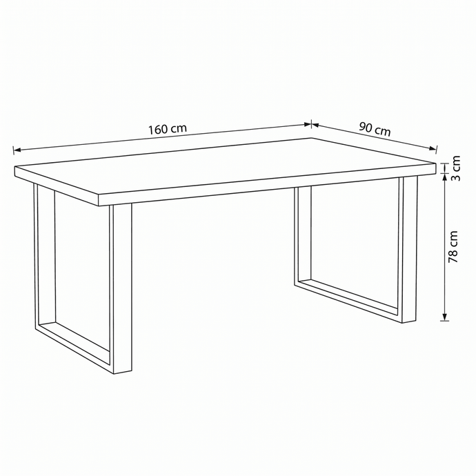 Mangohouten Eettafel Britt Rechthoek 160x90 cm Mahom