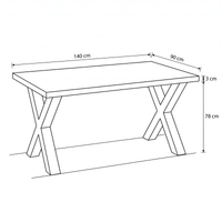 Mangohouten Eettafel Columbus Rechthoek 140x90 cm (6cm) Mahom