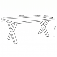 Mangohouten Eettafel Columbus Rechthoek 180x100 cm (6cm) Mahom