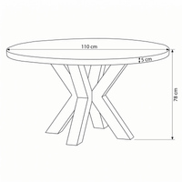 Mangohouten Eettafel Madison Rond 110 cm Mahom