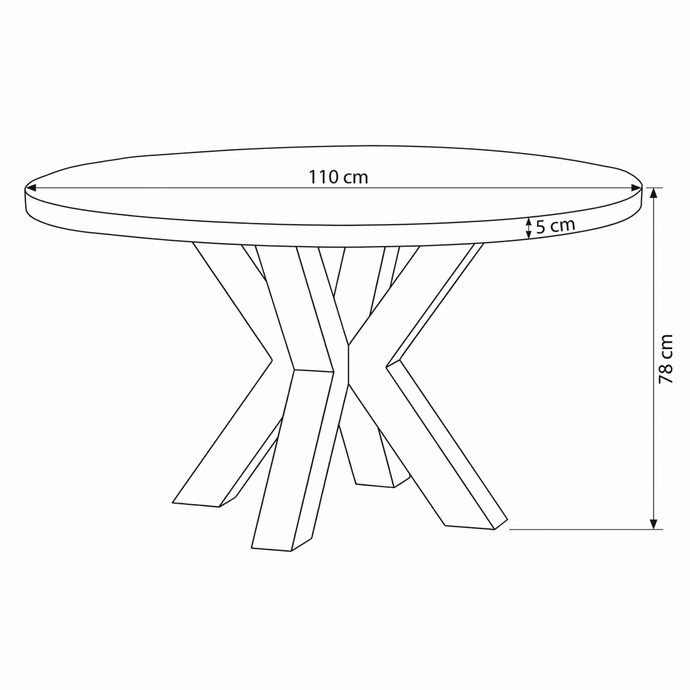 Mangohouten Eettafel Madison Rond 110 cm Mahom