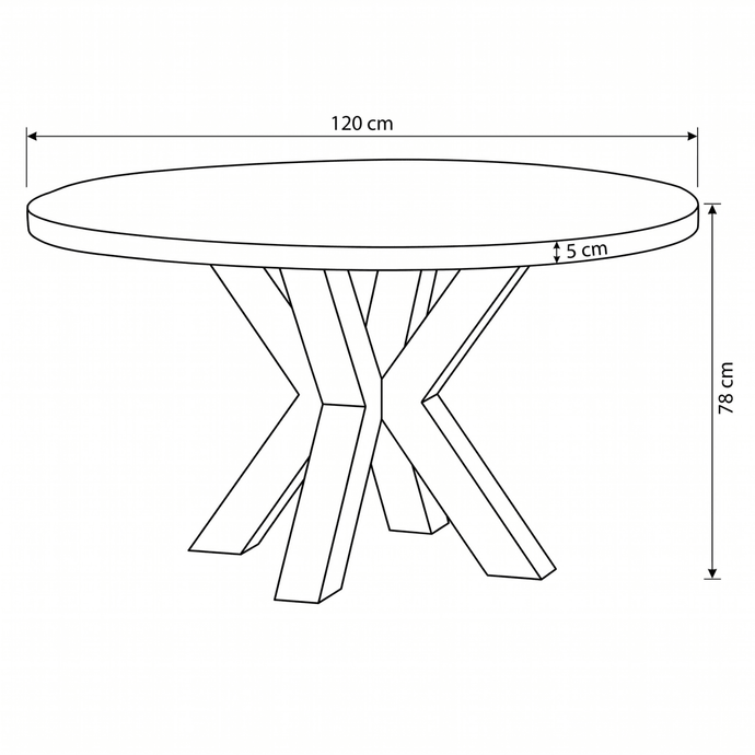 Mangohouten Eettafel Madison Rond 120 cm Mahom