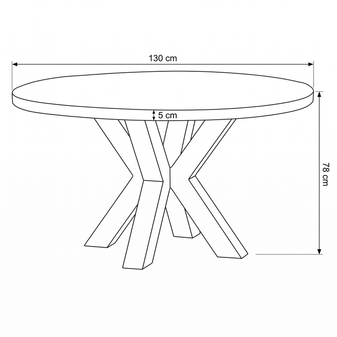 Mangohouten Eettafel Madison Rond 130 cm Mahom