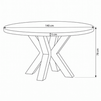 Mangohouten Eettafel Madison Rond 140 cm Mahom