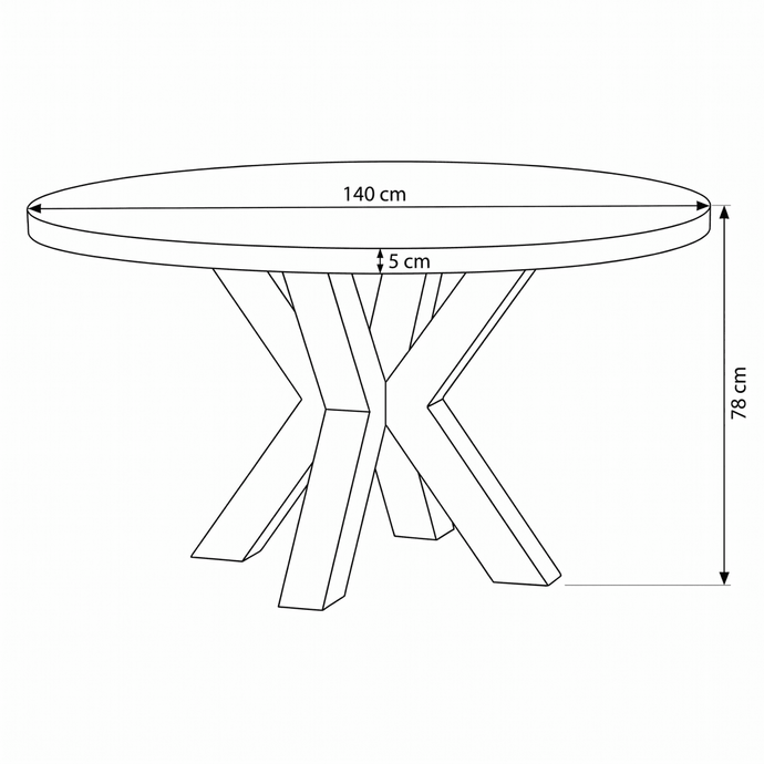 Mangohouten Eettafel Madison Rond 140 cm Mahom