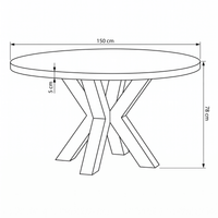 Mangohouten Eettafel Madison Rond 150 cm Mahom