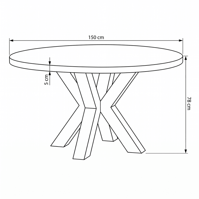 Mangohouten Eettafel Madison Rond 150 cm Mahom