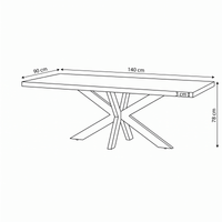 Mangohouten Eettafel Memphis Rechthoek 140x90 cm Mahom