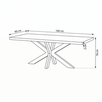 Mangohouten Eettafel Memphis Rechthoek 160x90 cm Mahom
