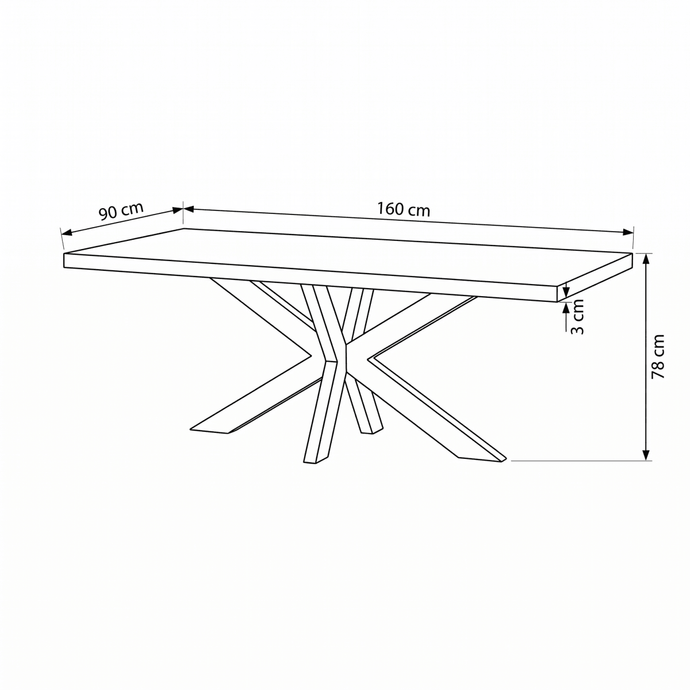 Mangohouten Eettafel Memphis Rechthoek 160x90 cm Mahom