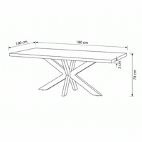 Mangohouten Eettafel Memphis Rechthoek 180x100 cm Mahom