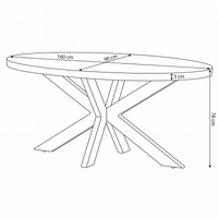 Mangohouten Eettafel Tulsa Ovaal 160x90 cm Mahom
