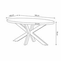 Mangohouten Eettafel Tulsa Ovaal 180×100 cm Mahom