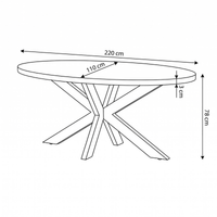 Mangohouten Eettafel Tulsa Ovaal 220×110 cm Mahom