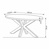 Mangohouten Eettafel Tulsa Ovaal 240×110 cm Mahom