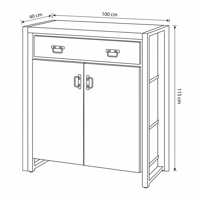Mangohouten Kast Britt 100 cm Mahom