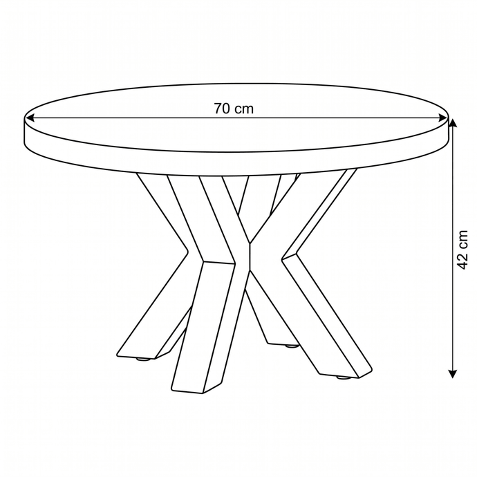 Mangohouten Salontafel Glendale 70 cm Mahom