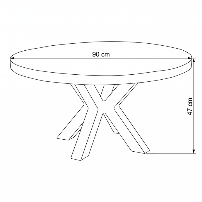 Mangohouten Salontafel Glendale 90 cm Mahom