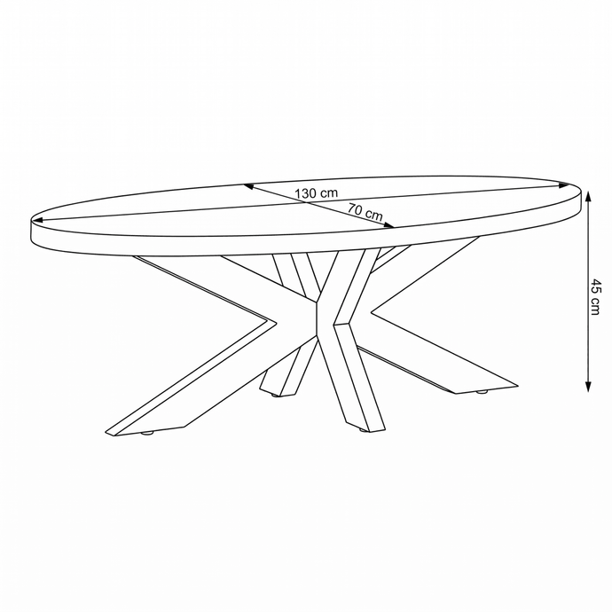 Mangohouten Salontafel Tulsa Ovaal Mahom