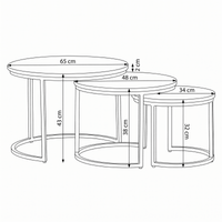 Mangohouten Salontafels Charlotte Mahom - Set van 3