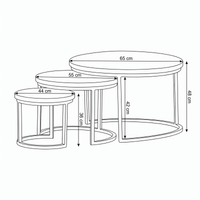 Mangohouten Salontafels Charlotte XL Mahom - Set van 3