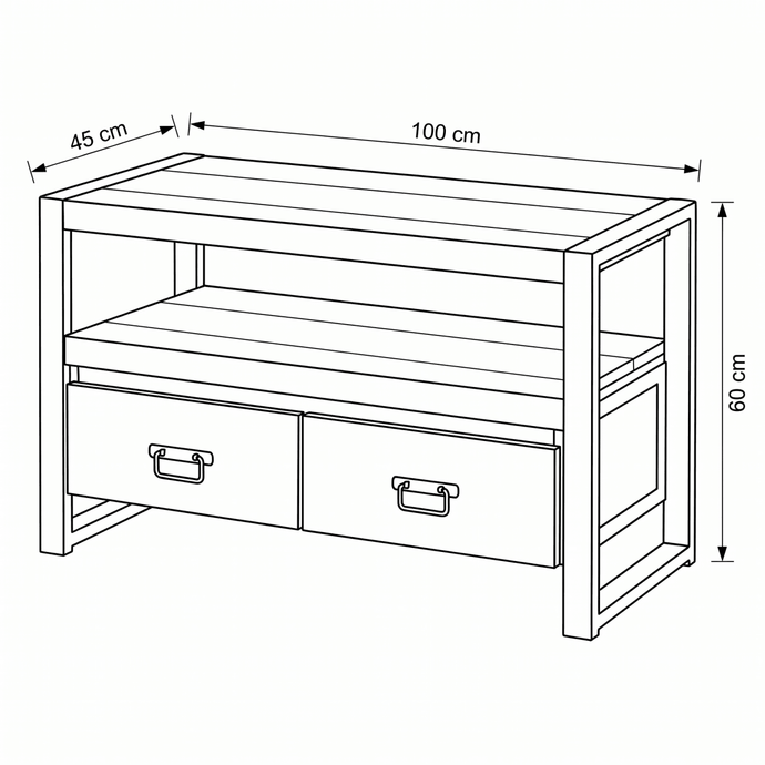 Mangohouten TV Meubel Britt 100 cm Mahom