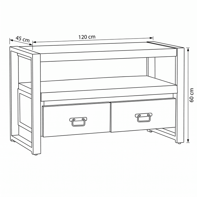 Mangohouten TV Meubel Britt 120 cm Mahom