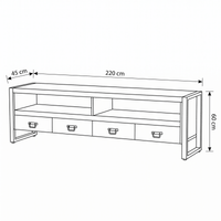 Mangohouten TV Meubel Britt 220 cm Mahom