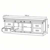 Mangohouten TV Meubel Portland 160 cm Mahom