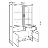Mangohouten Vitrinekast Britt 115 cm Mahom